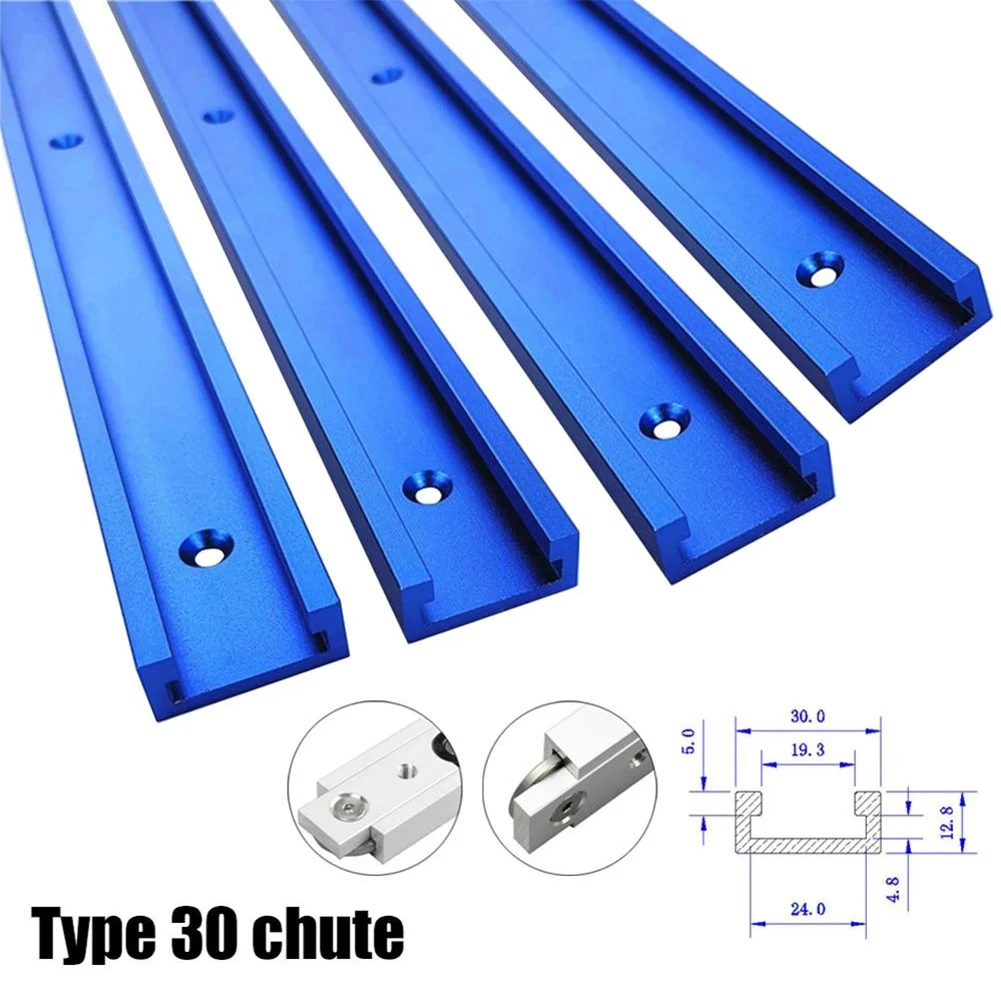 

30 Type T-Tracks 100-500mm Jig Slot Track Connector Fixture Miter Bar Slider Table Saw Router Chute Rail Woodworking Bench Tool