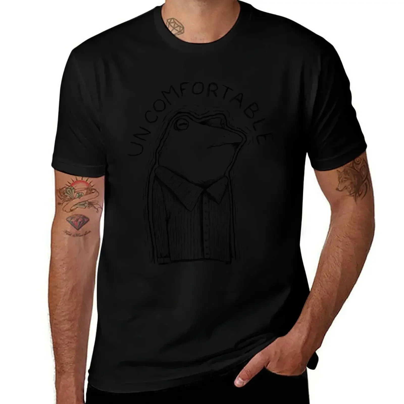 Неудобная футболка с лягушкой милая одежда винтажные футболки мужская рисунком
