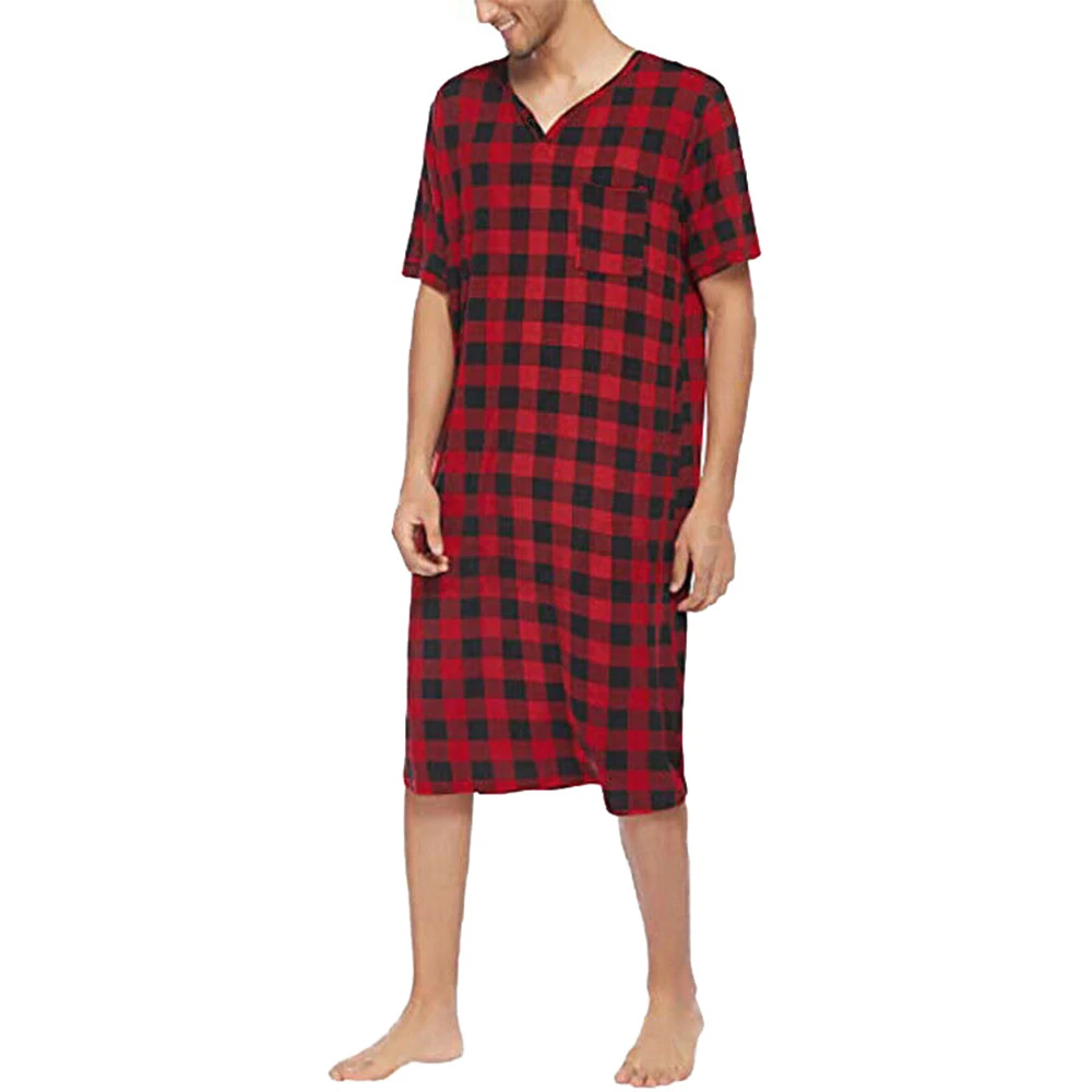 Mens Lattice Short Sleeve V Neck Top Shirt Nightshirt Sleep Robe Bathrobe Loose Sleepwear Casual Home Wear A50
Mens Lattice Short Sleeve V Neck Top Shirt Nightshirt Sleep Robe Bathrobe Loose Sleepwear Casual Home Wear A50