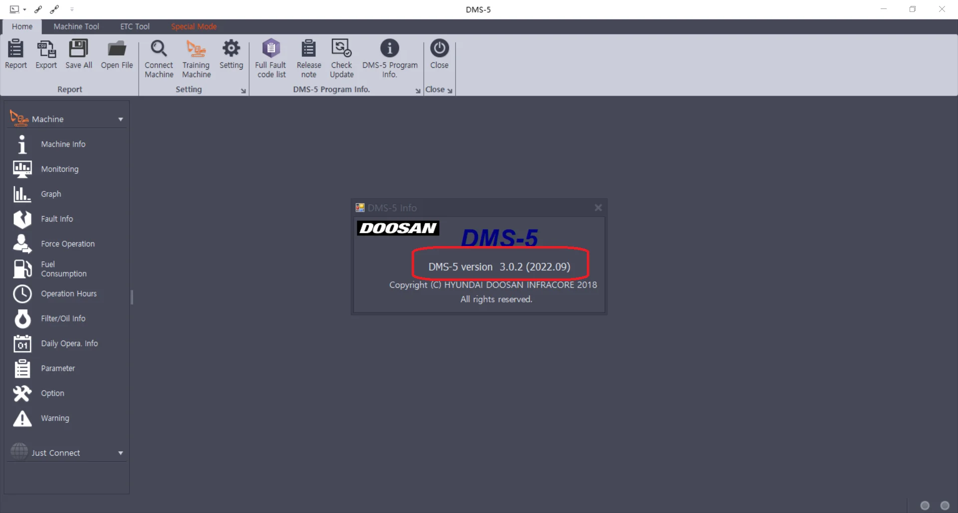 

Doosan Excavator / Wheel Loader Monitoring Program DMS-5 v3.0.0 Special Mode [06.2022]