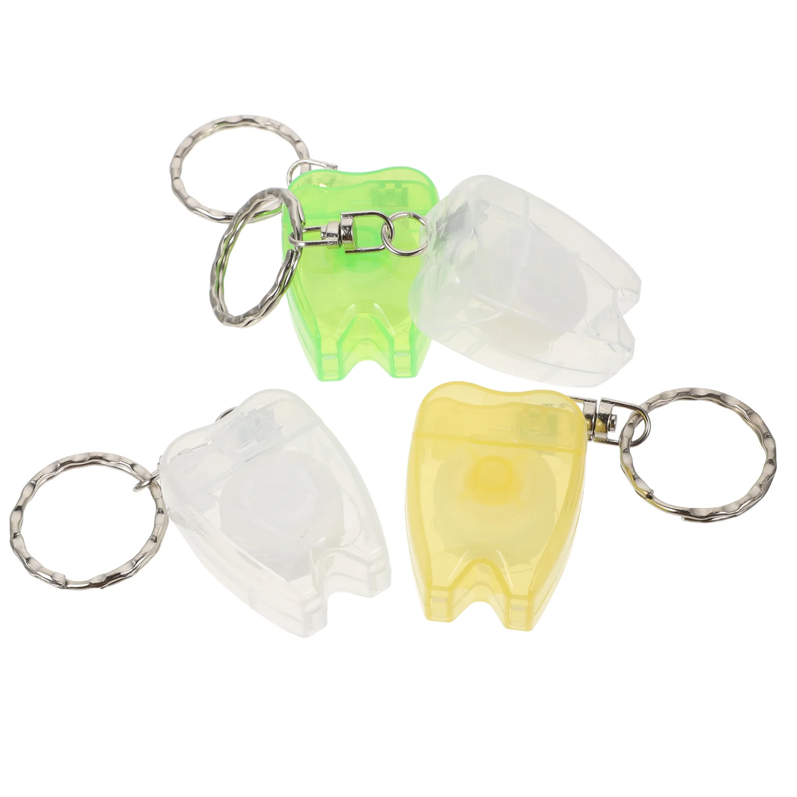 

4 Pcs Clean Floss Pick Picks Keychain Teeth Tooth Threader Dental Flossers Toothpicks with