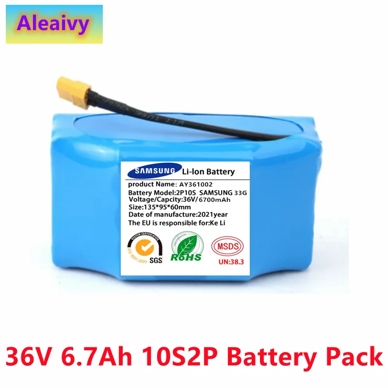 Genuine 36V Battery pack 6700mAh 6.7Ah Rechargeable Lithium ion battery for Electric self balancing Scooter HoverBoard unicycle
Genuine 36V Battery pack 6700mAh 6.7Ah Rechargeable Lithium ion battery for Electric self balancing Scooter HoverBoard unicycle