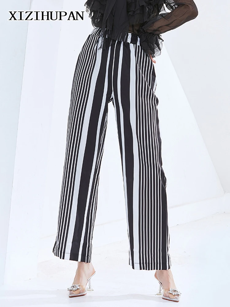 XIZIHUPAN Casual Striped Hit Color Pants For Women Mid Waist Pockets Thin Stright Pants Female 2022 Summer Fashion New Clothing
XIZIHUPAN Casual Striped Hit Color Pants For Women Mid Waist Pockets Thin Stright Pants Female 2022 Summer Fashion New Clothing