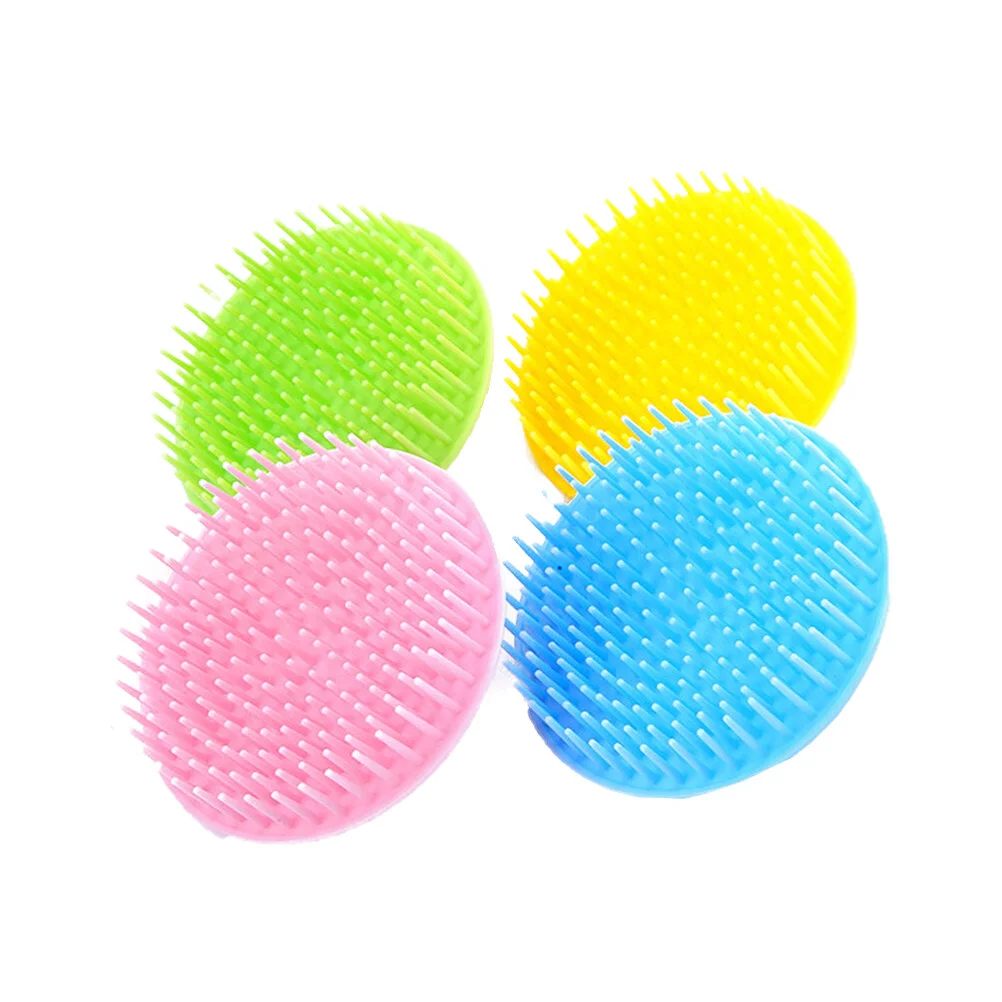 

Silicone Hair Scalp Shampoo Brush Scrubber Dandruff Brush for Men Pets 4Pcs Mixed Color