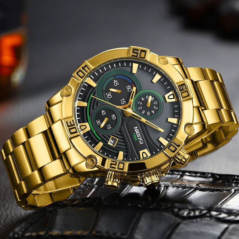 Часы наручные NIBOSI Мужские кварцевые, модные брендовые Роскошные водонепроницаемые спортивные с хронографом, золотистые
Часы наручные NIBOSI Мужские кварцевые, модные брендовые Роскошные водонепроницаемые спортивные с хронографом, золотистые