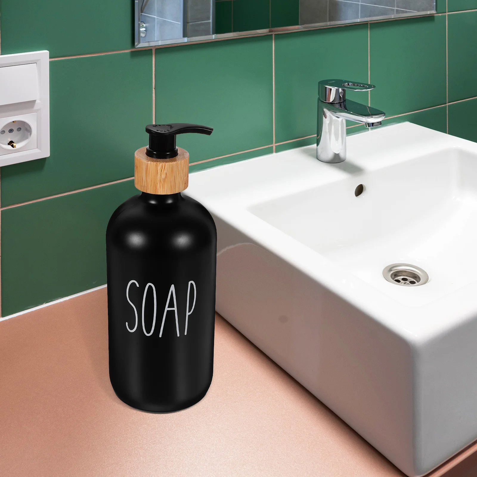

Bottled Refillable Hand Soap Dispenser Container Glass Shampoo Pump Bathroom Lotion Dispensers Handwashing Fluid