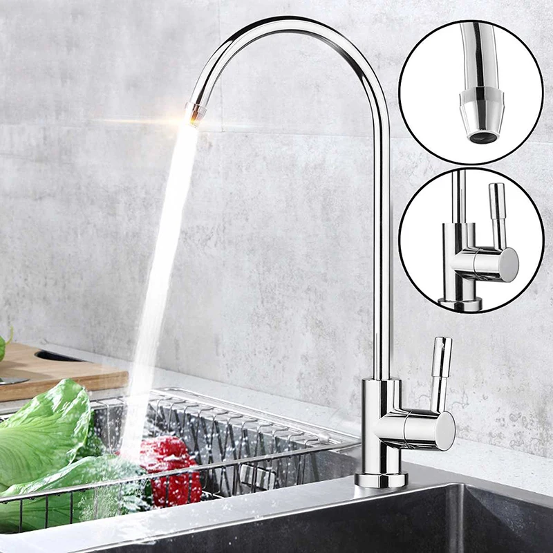 1/4 Inch Rotatable Sink Faucet Connect Reverse Osmosis Faucet 1/2/3Heads Stainless Steel Kitchen Water Faucet for Drinking
1/4 Inch Rotatable Sink Faucet Connect Reverse Osmosis Faucet 1/2/3Heads Stainless Steel Kitchen Water Faucet for Drinking