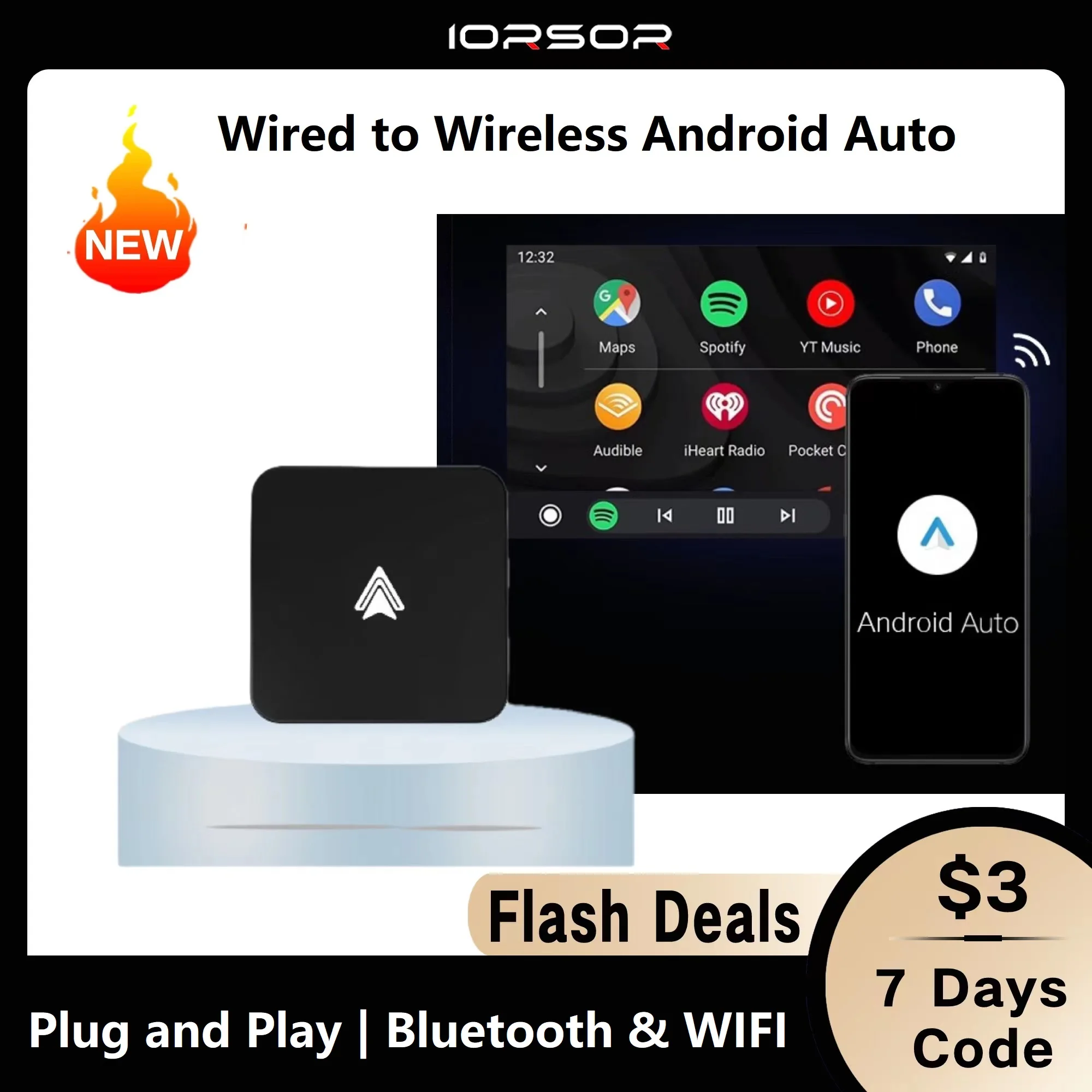 

Android Auto Wireless Adapter Mini Ai Box Inalambrico Adaptador Car Multimedia Player Smart Streaming Dongle Sans Fil Para Carro