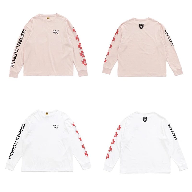 HUMAN MADE Pullover Heart Clover Print Men Women 1:1 Human Made Oversize Long Sleeve T Shirt
HUMAN MADE Pullover Heart Clover Print Men Women 1:1 Human Made Oversize Long Sleeve T Shirt
