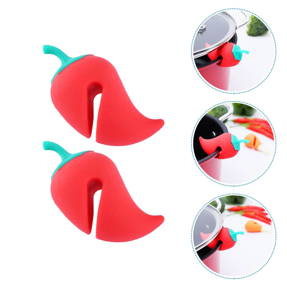 

Lid Pot Holder Lifter Silicone Spill Clip Steam Proof Stopper Soup Stand Kitchen Cooking Pan Spoon Boil Over Releaser