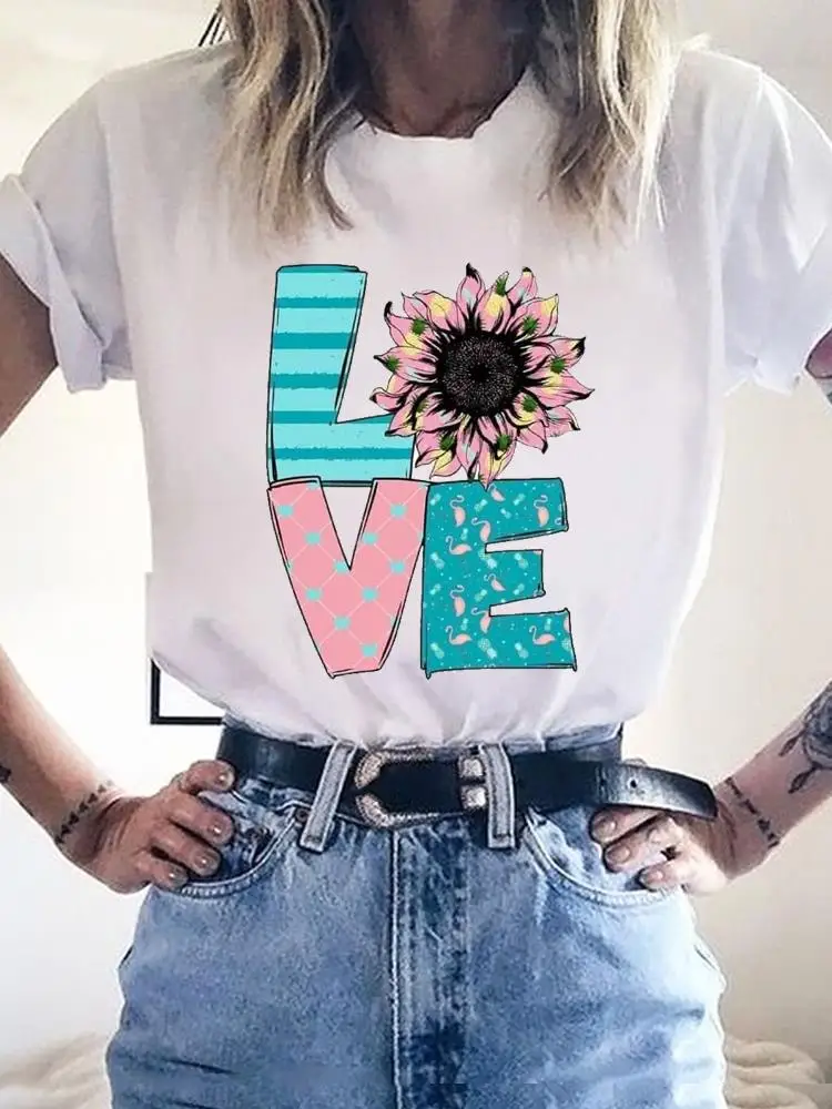 Print T Shirt Basic Tee Women Clothing Fashion Short Sleeve Clothes Love Sweet Flower Cute Graphic T-shirt Summer Kawaii Top
Print T Shirt Basic Tee Women Clothing Fashion Short Sleeve Clothes Love Sweet Flower Cute Graphic T-shirt Summer Kawaii Top