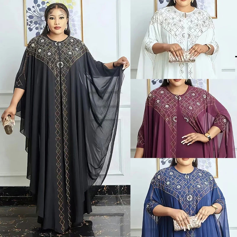 Two-piece African Dress for Women Kaftan African Clothing Luxury Rhinestone Robe Femme Chiffon Evening Long Dress Africa Clothes
Two-piece African Dress for Women Kaftan African Clothing Luxury Rhinestone Robe Femme Chiffon Evening Long Dress Africa Clothes