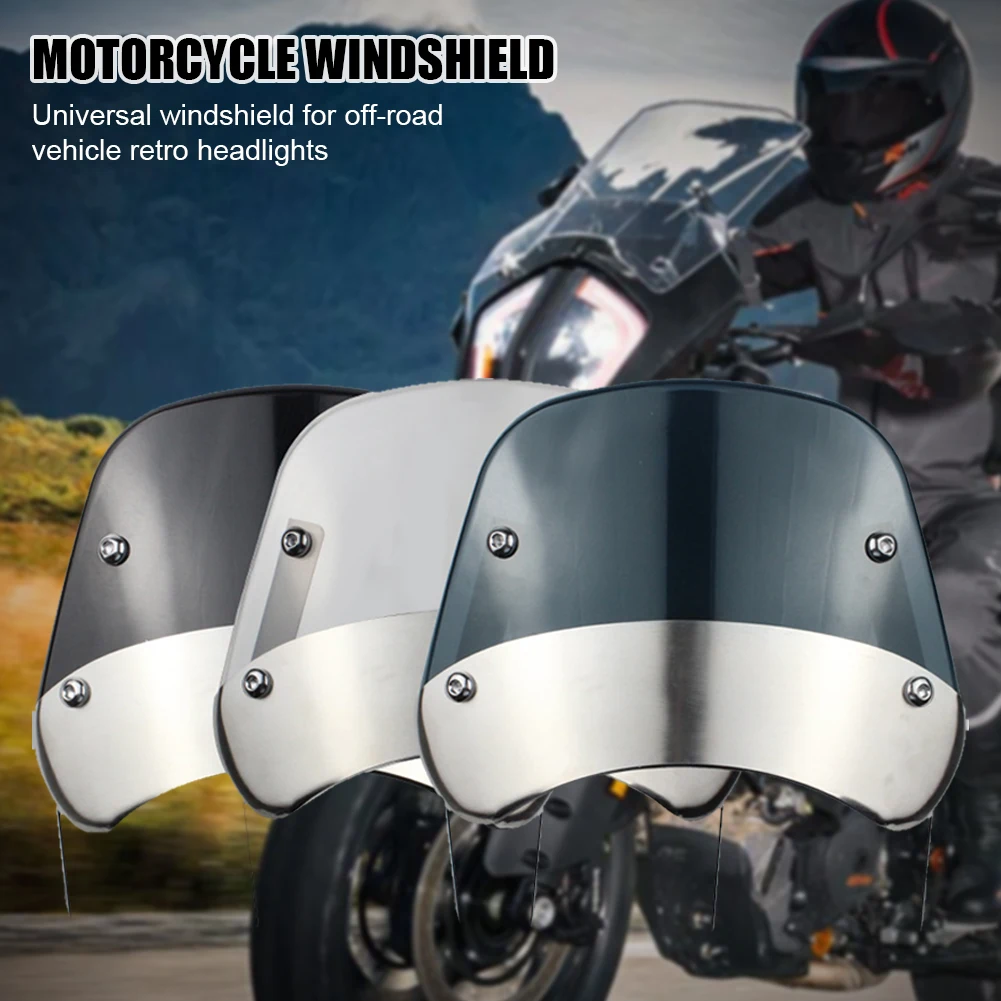 Universal Motorcycle Windshield 5-7inch Headlight Windscreen Metal Mounting Bracket Retro Windshield for Honda Yamaha Kawasaki
Universal Motorcycle Windshield 5-7inch Headlight Windscreen Metal Mounting Bracket Retro Windshield for Honda Yamaha Kawasaki