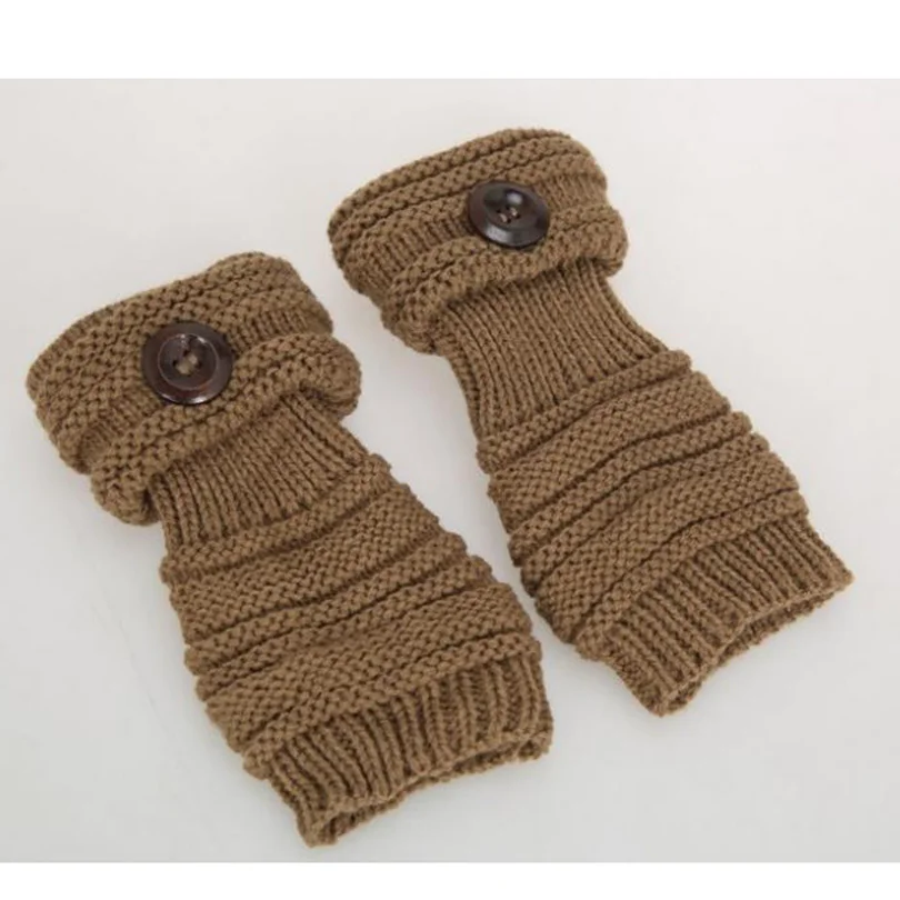 

CUHAKCI Winter Mittens Button Soft Knitted Mitten Fingerless Gloves Women Wrist Warm Ladies Guantes Gifts Hot Half Finger