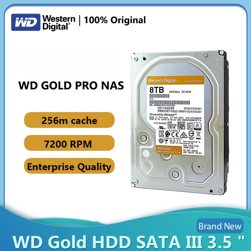 Western Digital WD Gold 1TB 2TB 3TB 4TB 6TB 8TB Enterprise Class 3.5" HDD Internal Hard Disk Drive SATA 6Gb/s 128 MB Cache
Western Digital WD Gold 1TB 2TB 3TB 4TB 6TB 8TB Enterprise Class 3.5" HDD Internal Hard Disk Drive SATA 6Gb/s 128 MB Cache