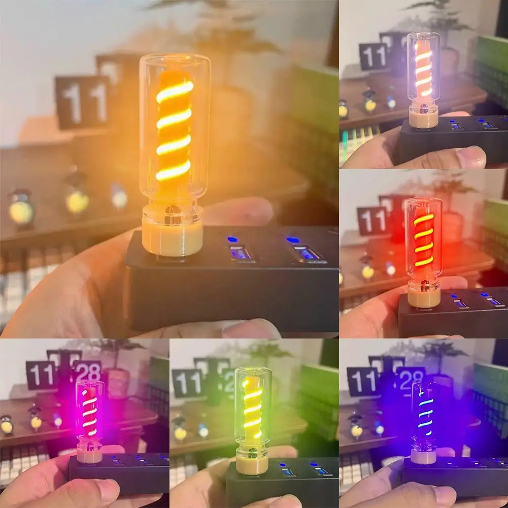 Светодиодная USB-лампа накаливания Теплый Желтый Красный Зеленый Синий Розовый