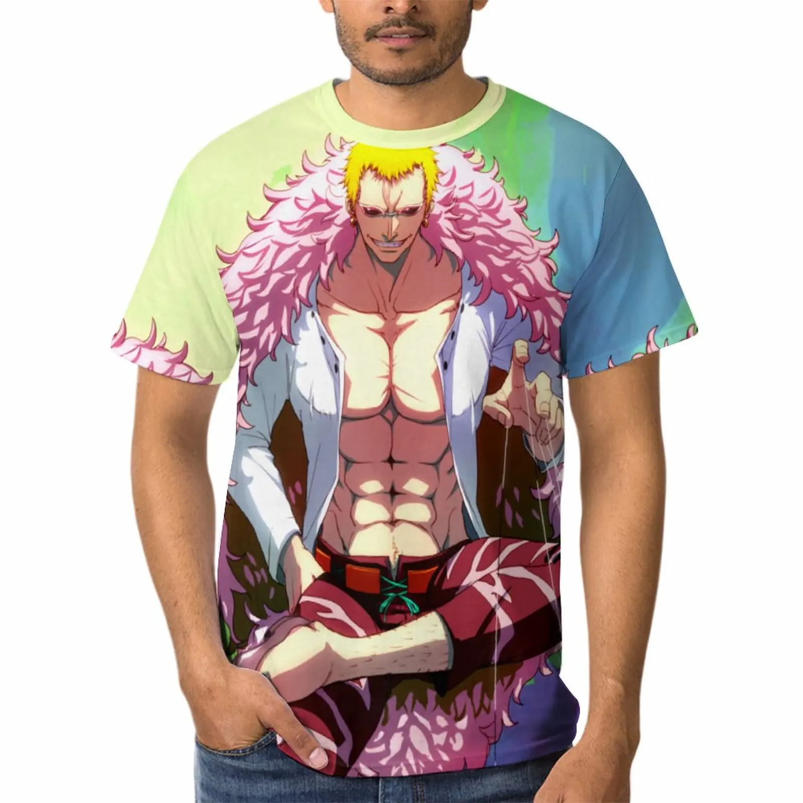 Bandai Donquixote Doflamingo T-Shirts One Piece Novelty Polyester T Shirts Round Neck Graphic Funny Tops for Man Summer Tshirt
Bandai Donquixote Doflamingo T-Shirts One Piece Novelty Polyester T Shirts Round Neck Graphic Funny Tops for Man Summer Tshirt