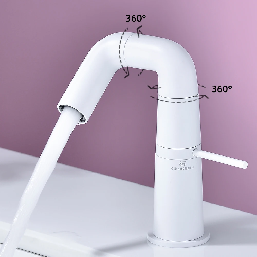 New Basin Faucet Single Lever 360 Rotation Spout Moder Brass Mixer Tap Or Bathroom Basin Water Sink Mixer white brush
New Basin Faucet Single Lever 360 Rotation Spout Moder Brass Mixer Tap Or Bathroom Basin Water Sink Mixer white brush