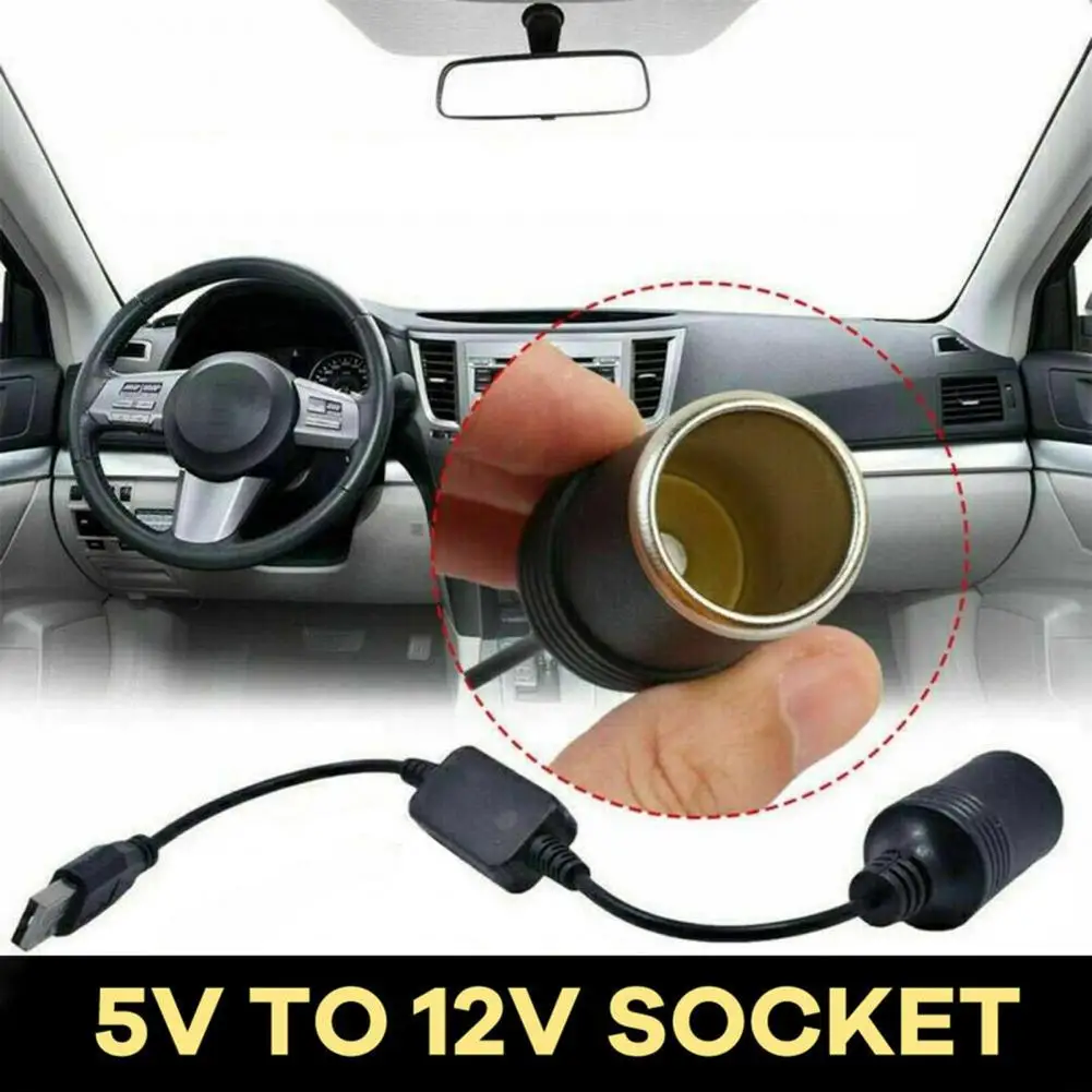 

Safe Helpful 5V Male to 12V Female Cigarette Igniter Adapter Mini USB Cigarette Igniter Flexible for Vehicle