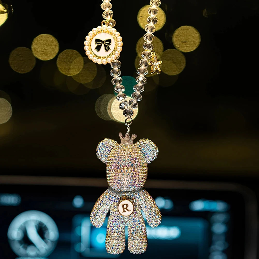 Cartoon Diamond Crystal Bow Bear Car Pendant Mirror Hanging Ornaments Bling Car Interior Decoration Women Accessories
Cartoon Diamond Crystal Bow Bear Car Pendant Mirror Hanging Ornaments Bling Car Interior Decoration Women Accessories