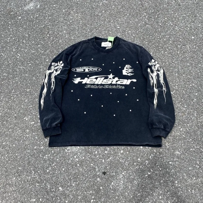 High street HELLSTAR 23ss New Washed High Quality Cotton Vintage Long Sleeve Sweater
High street HELLSTAR 23ss New Washed High Quality Cotton Vintage Long Sleeve Sweater