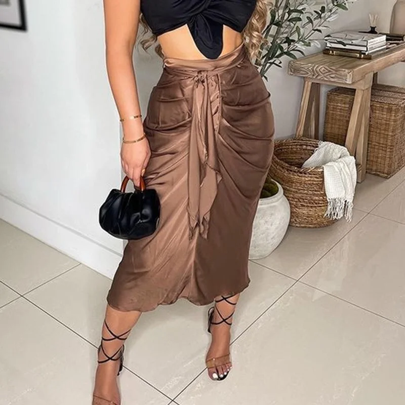 Pleated Slim Satin Bread Butt Skirt Women's Fall 2021 New Temperament Women's Pure Color and Calf Skirt Fashion Women's Skirt
Pleated Slim Satin Bread Butt Skirt Women's Fall 2021 New Temperament Women's Pure Color and Calf Skirt Fashion Women's Skirt