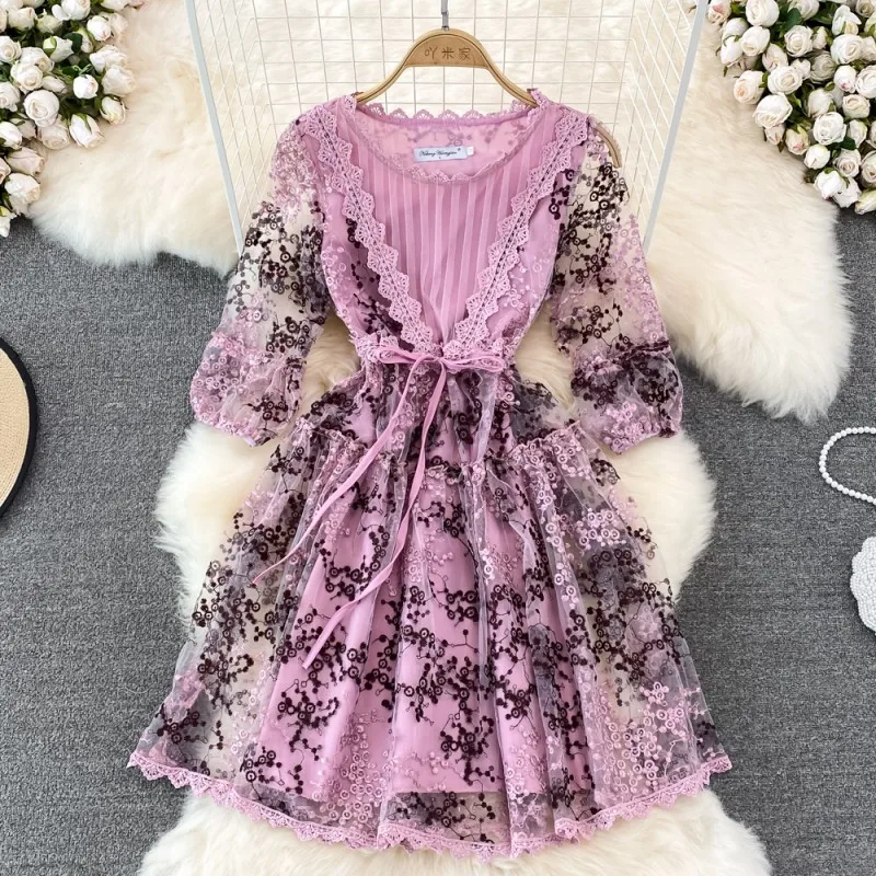 Женское модельное Сетчатое платье Real Shot, элегантное праздничное платье с вышивкой и блестками, лето
Женское модельное Сетчатое платье Real Shot, элегантное праздничное платье с вышивкой и блестками, лето