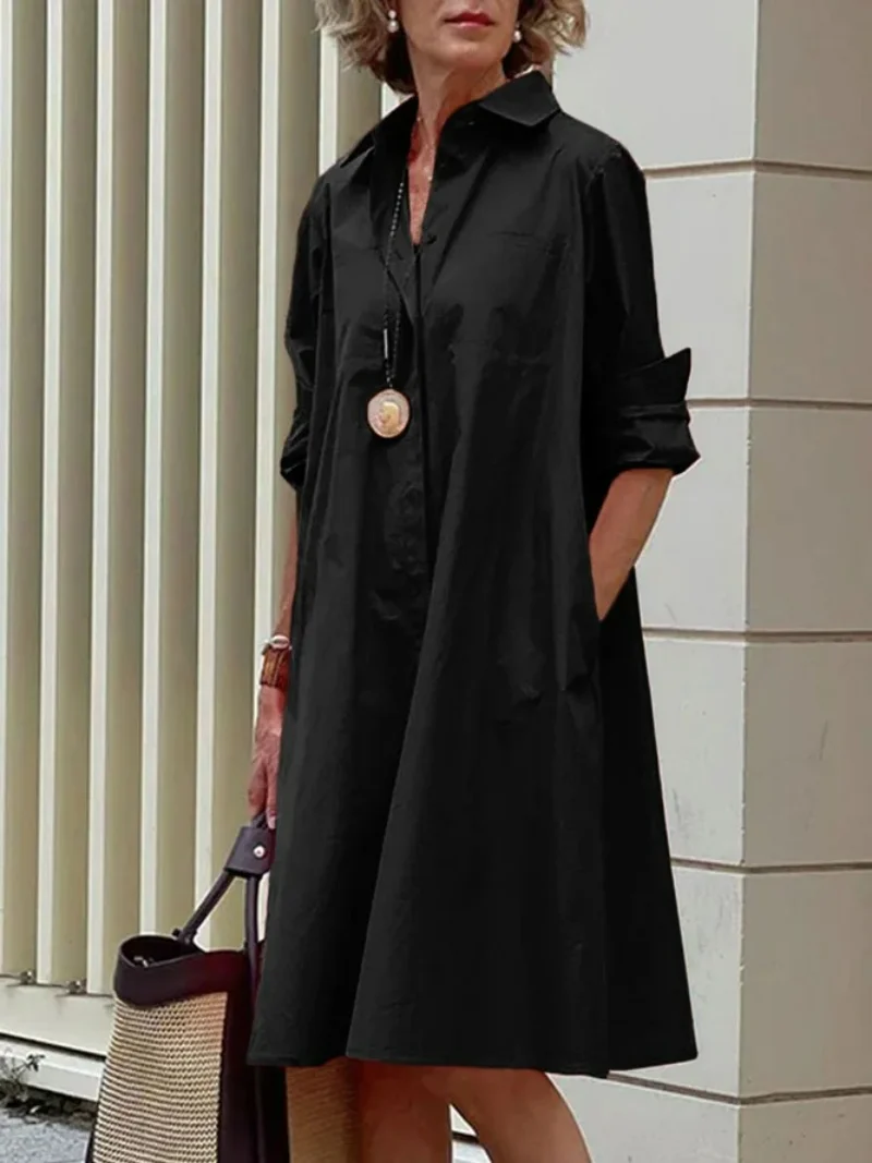 Dress for Women 2023 Women Cotton and Linen Paikou Long-sleeved Loose Shirt Dress Women Solid Color Summer Dress
Dress for Women 2023 Women Cotton and Linen Paikou Long-sleeved Loose Shirt Dress Women Solid Color Summer Dress
