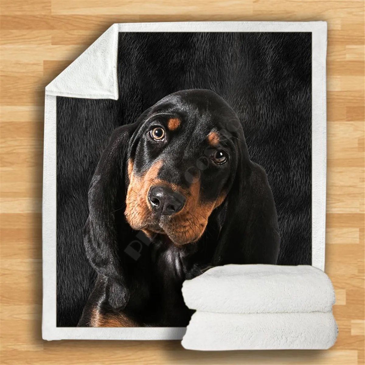 

Coonhound Cozy Premium Fleece Blanket 3D Printed Sherpa Blanket on Bed Home Textiles 02