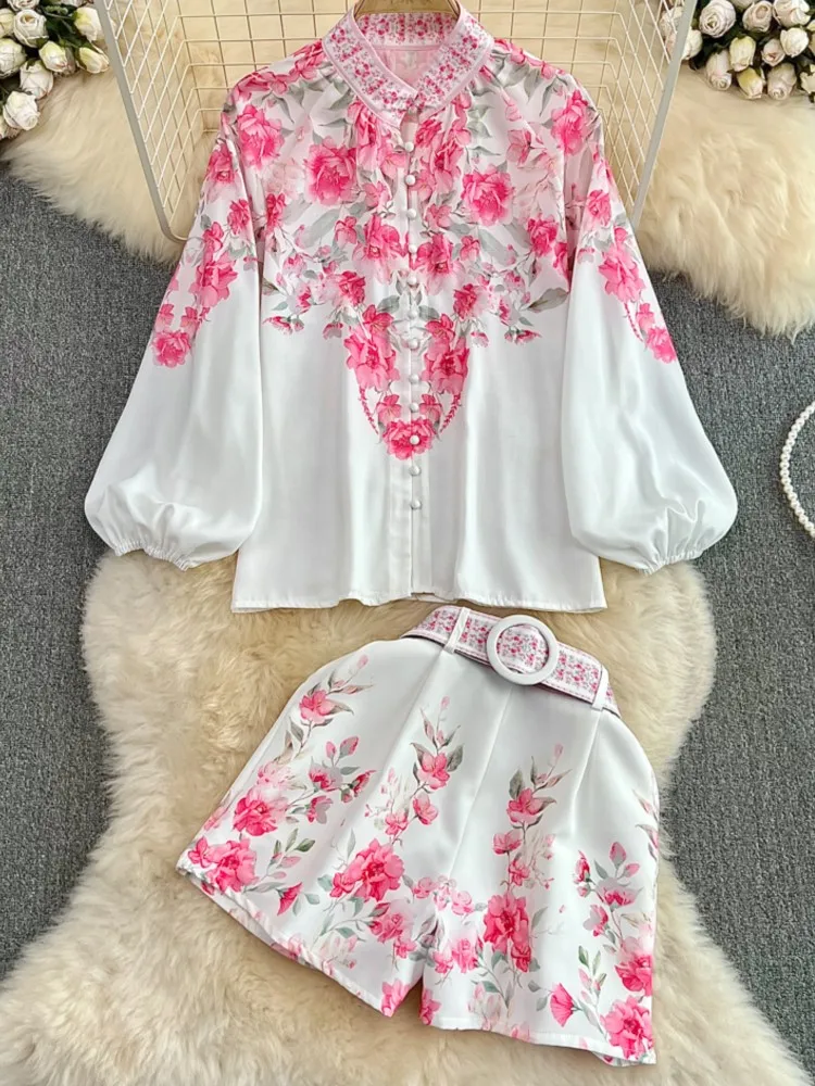 New Summer Women 2 Pieces Elegant Casual Shirts Tops Wide-Leg Shorts Pant Suit Female Fashion Party Holiday Beach Clothes
New Summer Women 2 Pieces Elegant Casual Shirts Tops Wide-Leg Shorts Pant Suit Female Fashion Party Holiday Beach Clothes