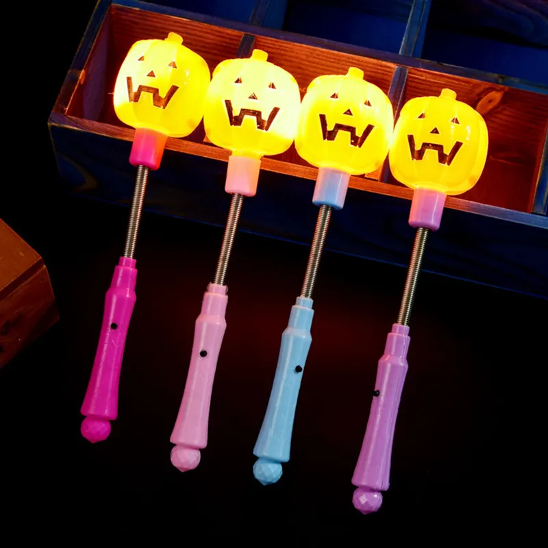 

2022 Halloween Spring LED Flashing Sticks Pumpkin Light Up Glow Wand Sticks Ghost Festival Wizard Hallowmas Glow Party Supplies