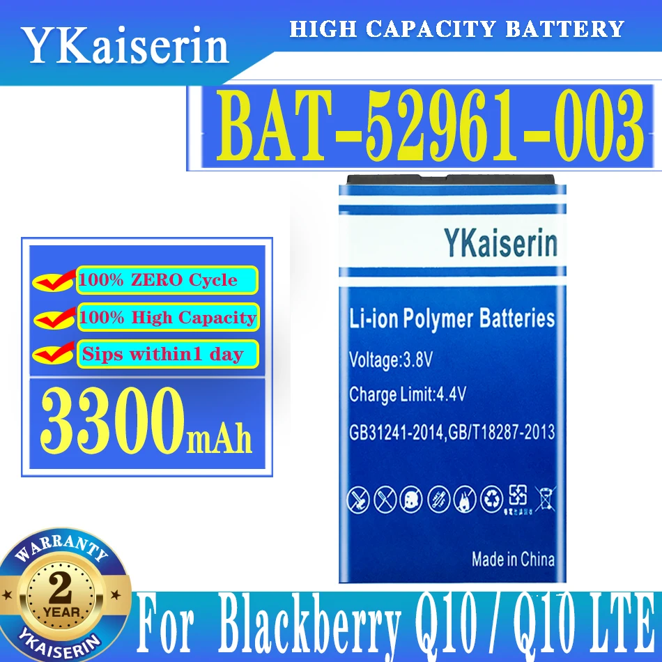 YKaiserin High Quality 3300mAh BAT-52961-003 Battery For Blackberry Q10/Q10 LTE/Q10 LTE SQN100-1 Batteria + Tracking Number
YKaiserin High Quality 3300mAh BAT-52961-003 Battery For Blackberry Q10/Q10 LTE/Q10 LTE SQN100-1 Batteria + Tracking Number