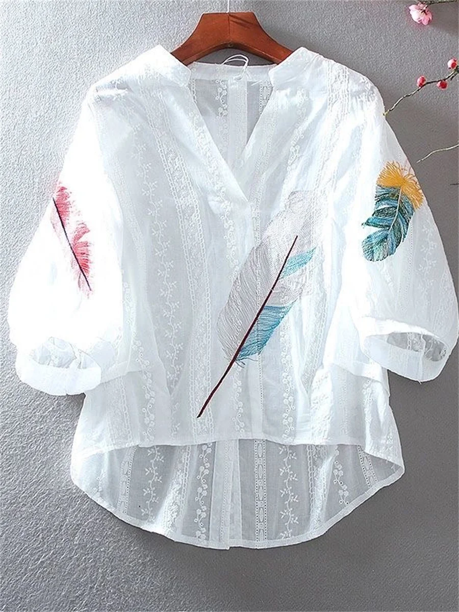 Embroidery Blouses Women Spring Summer Style Lace Cotton Blouses Shirts Half Sleeve V-Neck Flower Embroidery Blusas Tops ZZ1552
Embroidery Blouses Women Spring Summer Style Lace Cotton Blouses Shirts Half Sleeve V-Neck Flower Embroidery Blusas Tops ZZ1552