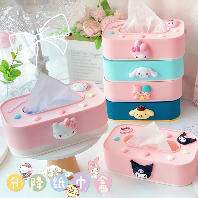 Kawaii Sanrio Tissue Box Kitty Kuromi My Melody Cinnamoroll Bedroom Home Plastic Desktop Rectangular Napkin Box Toys for Girls
Kawaii Sanrio Tissue Box Kitty Kuromi My Melody Cinnamoroll Bedroom Home Plastic Desktop Rectangular Napkin Box Toys for Girls