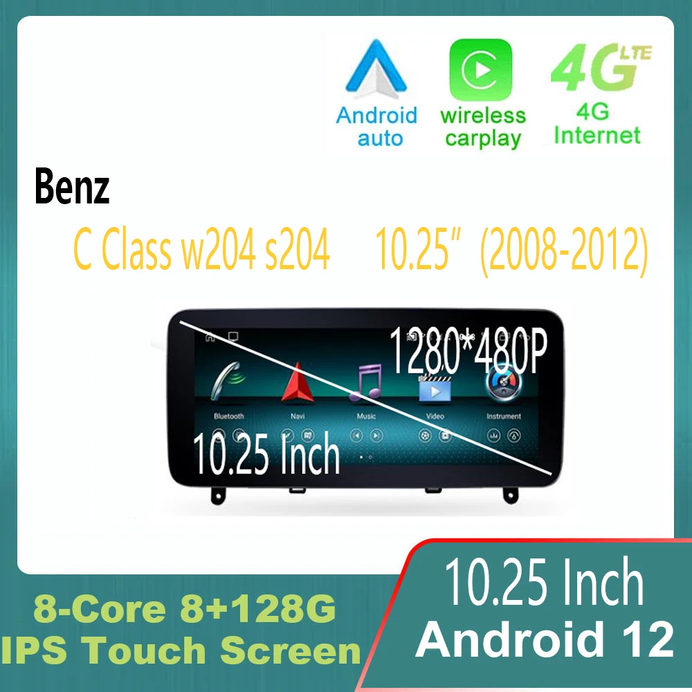 10.25"For Mercedes Benz C Grade W204 S204 2008-2012 Android 12 Car multimedia Radio GPS Navigation Video Carplay Auto head unit
10.25"For Mercedes Benz C Grade W204 S204 2008-2012 Android 12 Car multimedia Radio GPS Navigation Video Carplay Auto head unit