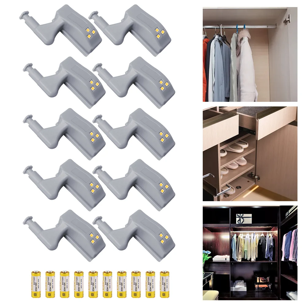 10pcs Universal LED Inner Hinge Lamp Cabinet Induction Lights Wardrobe Cupboard Sensor Lights Battery Powered Night Lamps
10pcs Universal LED Inner Hinge Lamp Cabinet Induction Lights Wardrobe Cupboard Sensor Lights Battery Powered Night Lamps