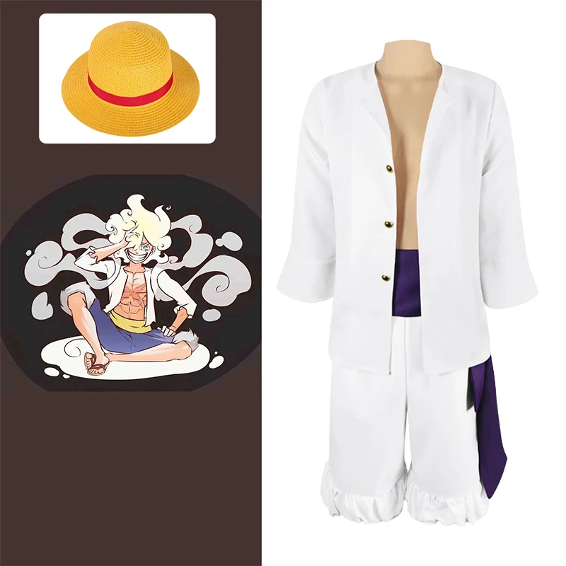 Nika Luffy Cosplay Costumes Anime Monkey D Luffy Cosplay White Clothes Suit Hat Halloween Christmas Party Costumes for Men Male
Nika Luffy Cosplay Costumes Anime Monkey D Luffy Cosplay White Clothes Suit Hat Halloween Christmas Party Costumes for Men Male