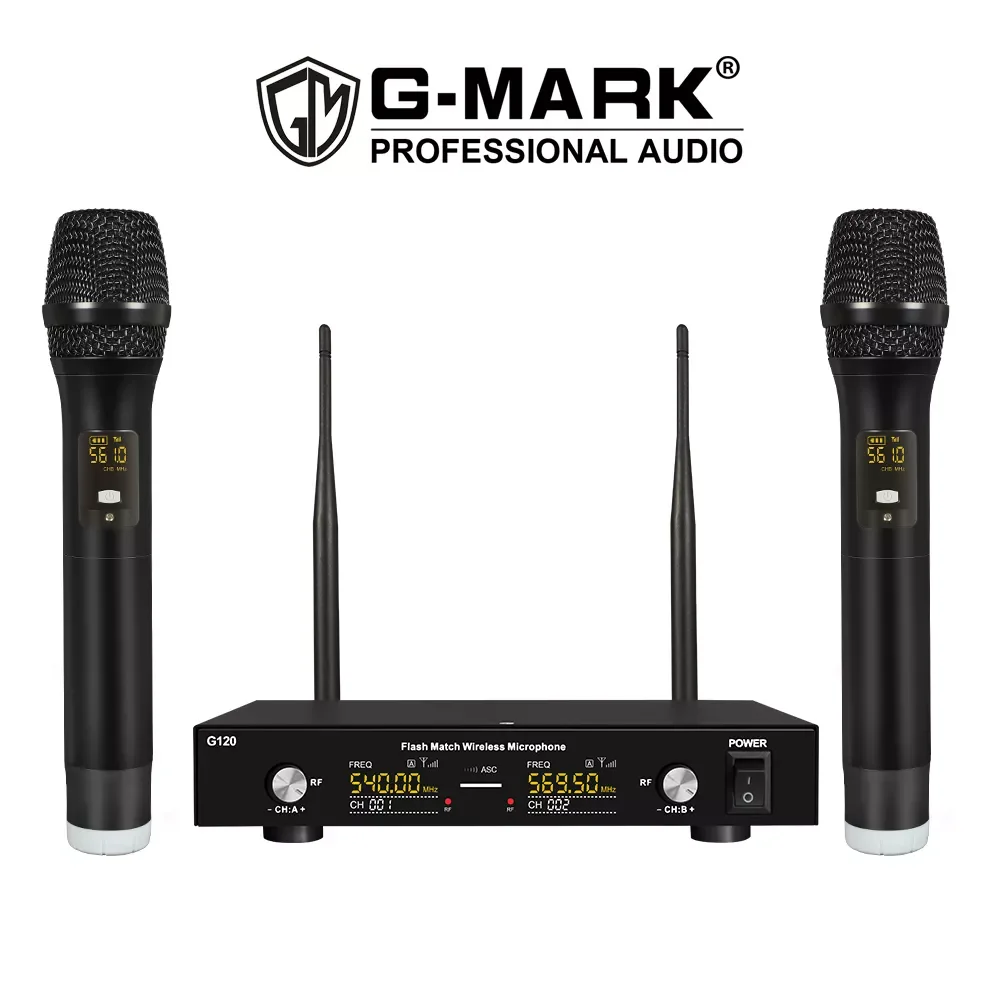 NEW2023 Wireless Microphone G120 Professional UHF 2 Channels Handheld Mic Metal Body For Karaoke Party Show Church Stage
NEW2023 Wireless Microphone G120 Professional UHF 2 Channels Handheld Mic Metal Body For Karaoke Party Show Church Stage