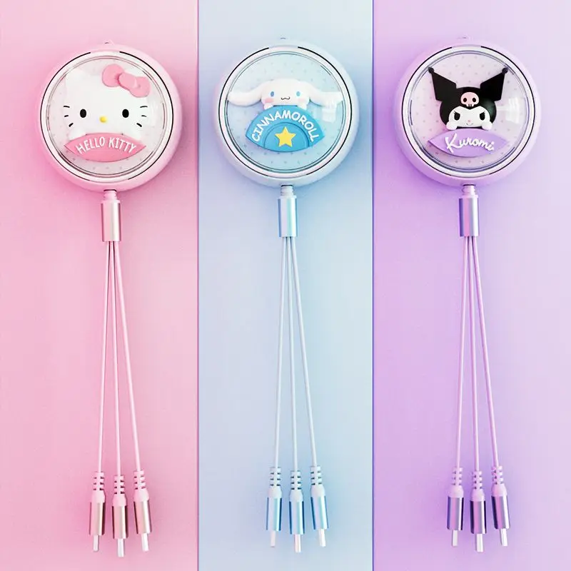Kawaii Sanrios Series Anime Hello Kitty Kuromi Cinnamoroll Cartoon Cute Car Triple Fast Charge Data Line Mobile Phone Charger
Kawaii Sanrios Series Anime Hello Kitty Kuromi Cinnamoroll Cartoon Cute Car Triple Fast Charge Data Line Mobile Phone Charger