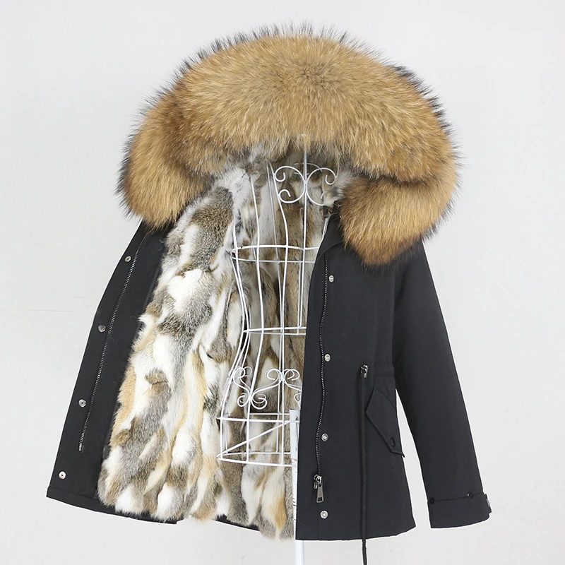 Aoottii 2022 Short Waterproof Parka Real Rabbit Fur Coat Natural Fox Raccoon Big Fur Collar Hood Winter Jacket Women Removable
Aoottii 2022 Short Waterproof Parka Real Rabbit Fur Coat Natural Fox Raccoon Big Fur Collar Hood Winter Jacket Women Removable