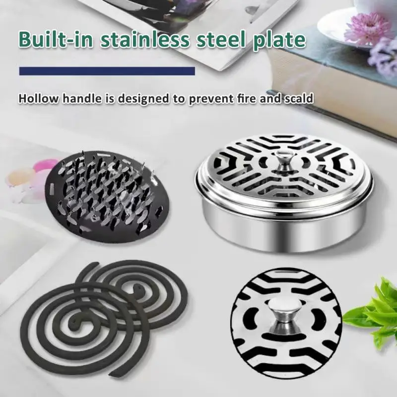 

Mosquito Coil Holder Mosquito Repellent Incense Tray With Cover Mosquito Coil Box Nail Tooth Mosquito Coil Rack Home Ash Tray