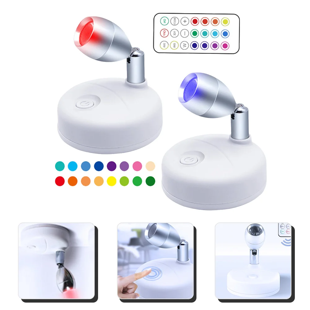 2 Pcs Indoor Spot Light Cabinet Spotlight Lights Remote Control Focus Decoration Home Puck 
2 Pcs Indoor Spot Light Cabinet Spotlight Lights Remote Control Focus Decoration Home Puck