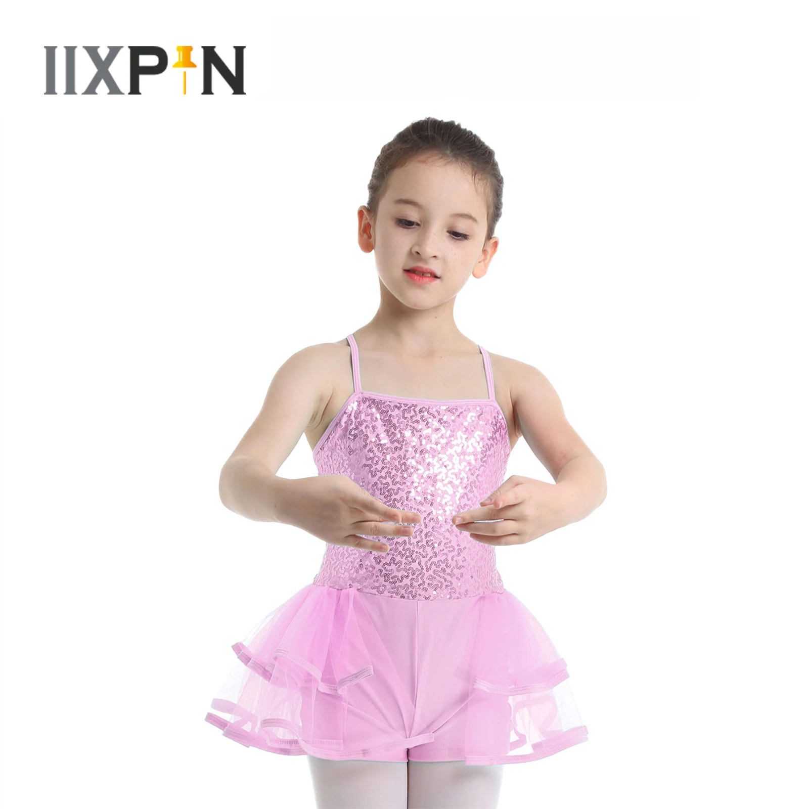 IIXPN Girls Camisole Ballet Tutu Dress Spaghetti Shoulder Straps Shiny Sequins Dance Costume Tiered Mesh Ballet Leotard Jumpsuit
IIXPN Girls Camisole Ballet Tutu Dress Spaghetti Shoulder Straps Shiny Sequins Dance Costume Tiered Mesh Ballet Leotard Jumpsuit
