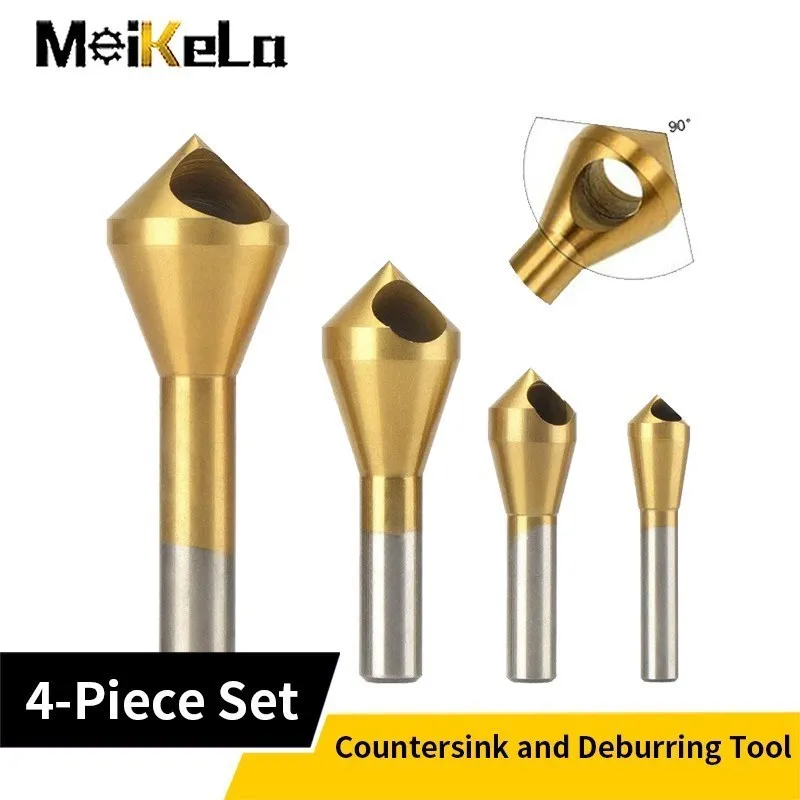 Meikela 4Pcs 2-5mm 5-10mm 10-15mm 15-20mm Titanium Coated Countersink & Deburring Center Drill Bits Expanding Step Chamfering
Meikela 4Pcs 2-5mm 5-10mm 10-15mm 15-20mm Titanium Coated Countersink & Deburring Center Drill Bits Expanding Step Chamfering