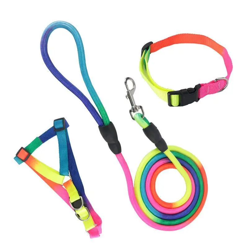 Rainbow Color Nylon Pet Dog Collar Adjustable Harness Leash Belt Strap Pet Chest Durable Rope Harness Lead Leash
Rainbow Color Nylon Pet Dog Collar Adjustable Harness Leash Belt Strap Pet Chest Durable Rope Harness Lead Leash