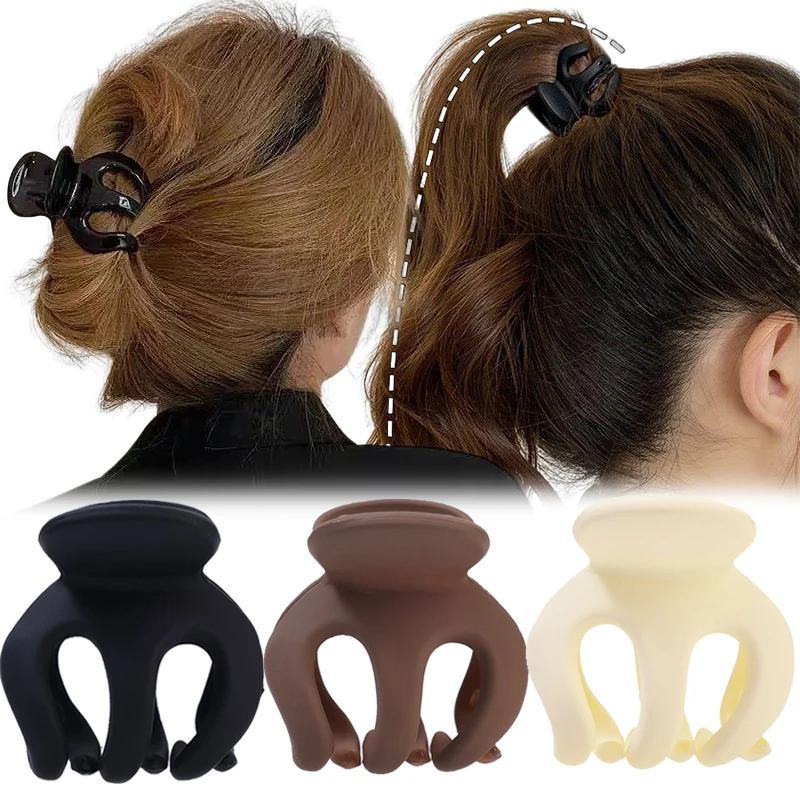 

3PCS New Pumpkin Grab Clip High Ponytail Fixed Artifact Hairpin Female Back Head Frosted 2023 Hairpin Anti-sagging Claw Clip