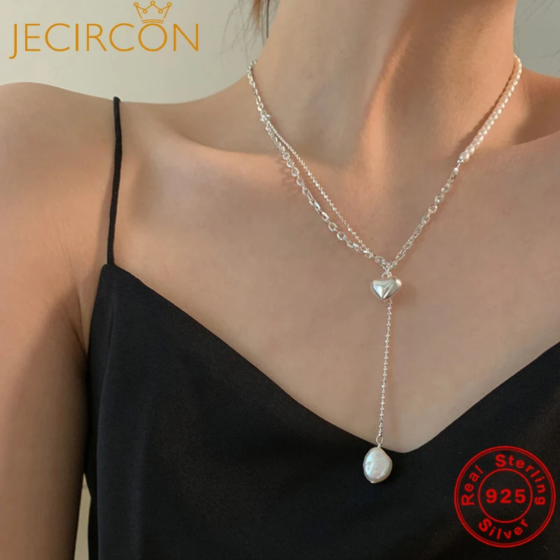 JECIRCON s925 Sterling Silver Pearl Love Silver Necklace for Women Geometric French Baroque Double Tassel Cross Chain Jewelry
JECIRCON s925 Sterling Silver Pearl Love Silver Necklace for Women Geometric French Baroque Double Tassel Cross Chain Jewelry