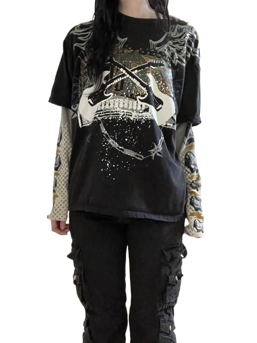 Women s Y2k Fairy Grunge T-Shirt Fake Two Long Sleeve Printed Shirts Street Vintage Long Sleeve T-Shirts
Women s Y2k Fairy Grunge T-Shirt Fake Two Long Sleeve Printed Shirts Street Vintage Long Sleeve T-Shirts