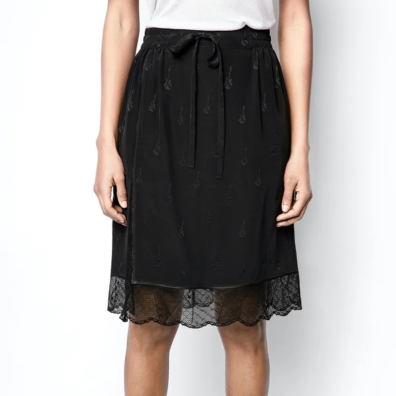 Women's Knee-length Jupe Hem Lace Jacquard Lace-up Skirts
Women's Knee-length Jupe Hem Lace Jacquard Lace-up Skirts