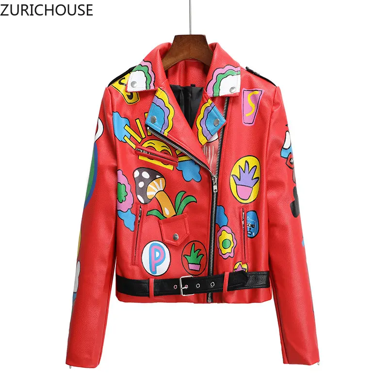 Cropped Leather Jacket Women Streetwear Fashion Cartoon Contrast Printing Faux Leather Motorcycle Coat Tops косуха женская
Cropped Leather Jacket Women Streetwear Fashion Cartoon Contrast Printing Faux Leather Motorcycle Coat Tops косуха женская